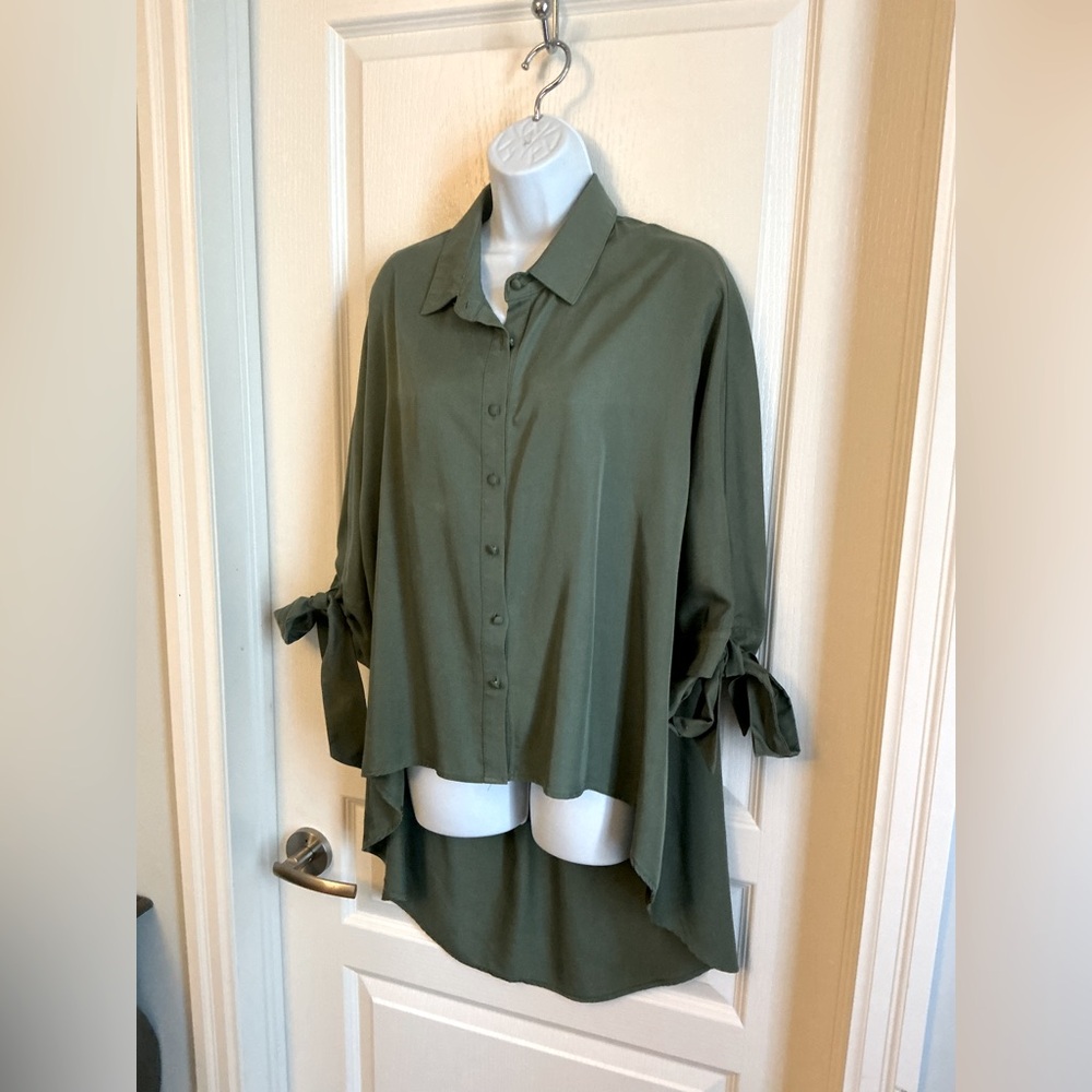 Sancia  green tencel blouse size medium